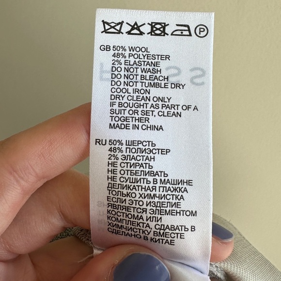 Reiss Women’s Grey Wool Blend Tapered Trousers, Gray Cropped Pants, Size 8 - Picture 11 of 16